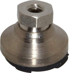 Gibraltar - 750 Lb Capacity, 1/4-20 Thread, 11/16" OAL, Steel Stud, Tapped Pivotal Socket Mount Leveling Pad - 1" Base Diam, Steel Pad, 1/2" Hex - USA Tool & Supply