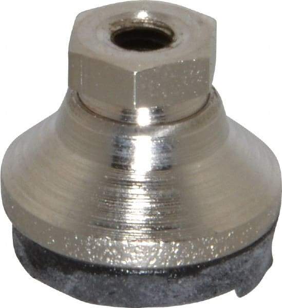 Gibraltar - 525 Lb Capacity, 10-32 Thread, 1/2" OAL, Steel Stud, Tapped Pivotal Socket Mount Leveling Pad - 3/4" Base Diam, Steel Pad, 3/8" Hex - USA Tool & Supply