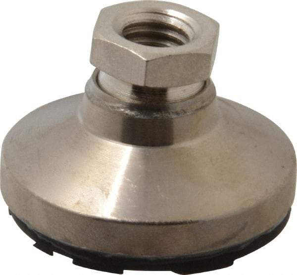 Gibraltar - 3750 Lb Capacity, 1/2-13 Thread, 1-1/8" OAL, Steel Stud, Tapped Pivotal Socket Mount Leveling Pad - 1-7/8" Base Diam, Steel Pad, 3/4" Hex - USA Tool & Supply
