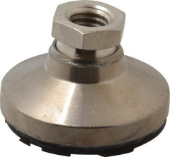 Gibraltar - 3750 Lb Capacity, 1/2-13 Thread, 1-1/8" OAL, Steel Stud, Tapped Pivotal Socket Mount Leveling Pad - 1-7/8" Base Diam, Steel Pad, 3/4" Hex - USA Tool & Supply