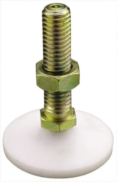 Gibraltar - 5/8-11 Bolt Thread, Studded Pivotal Stud Mount Leveling Pad & Mount - 1,200 Max Lb Capacity, 2-1/2" Base Diam - USA Tool & Supply