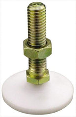 Made in USA - 3/8-16 Bolt Thread, Studded Pivotal Stud Mount Leveling Pad & Mount - 300 Max Lb Capacity, 1-1/4" Base Diam - USA Tool & Supply