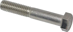 Value Collection - 3/8-16 UNC, 2-1/4" Length Under Head Hex Head Cap Screw - Partially Threaded, Grade 18-8 Stainless Steel, Uncoated, 9/16" Hex - USA Tool & Supply