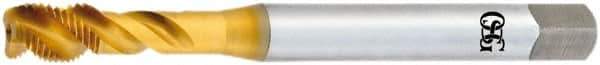 OSG - M16x1.50 Metric Fine 3 Flute 6H Bottoming Spiral Flute Tap - Vanadium High Speed Steel, TiN Finish, 100mm OAL, Right Hand Flute, Right Hand Thread - USA Tool & Supply