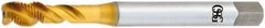OSG - M16x1.50 Metric Fine 3 Flute 6H Bottoming Spiral Flute Tap - Vanadium High Speed Steel, TiN Finish, 100mm OAL, Right Hand Flute, Right Hand Thread - USA Tool & Supply