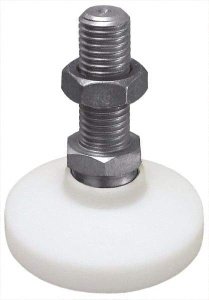 Gibraltar - 5/8-11 Bolt Thread, Studded Pivotal Stud Mount Leveling Pad & Mount - 1,200 Max Lb Capacity, 2-1/2" Base Diam - USA Tool & Supply