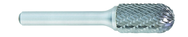 SC-7 -- 3/4 x 1 LOC x 1/4 Shank x 2 OAL Cylindrical Ball Nose Carbide Medium Tough Cut Burr - USA Tool & Supply