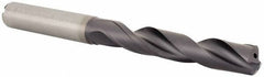Kennametal - 3/8" 140° Solid Carbide Jobber Drill - TiAlN Finish, Right Hand Cut, Spiral Flute, Straight Shank, 103mm OAL, Standard Point - USA Tool & Supply