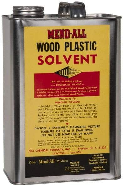 MendAll - 16 oz Wood Filler Solvent - Clear, Solvent Base - USA Tool & Supply