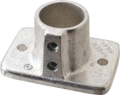 Hollaender - 1" Pipe, Base Flange, Aluminum Alloy Flange Pipe Rail Fitting - Bright Finish - USA Tool & Supply