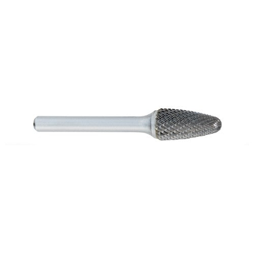 ‎SF-1 -6mm × 16mm LOC × 6mm Shank × 50mm OAL Round Nose Tree Carbide Medium Tough Cut Burr - USA Tool & Supply