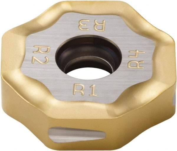 Seco - ONEU090520 M14 Grade F40M Carbide Milling Insert - TiAlN/TiN Finish, 0.228" Thick, 0.843" Inscribed Circle - USA Tool & Supply