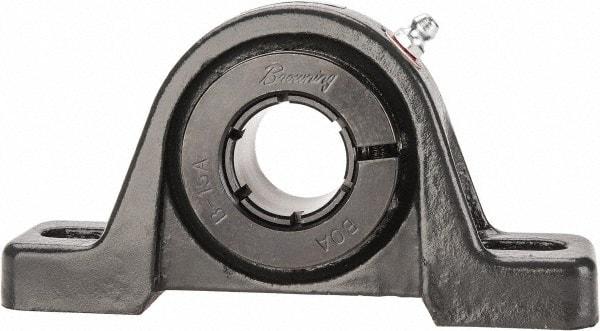 Browning - 1" ID, 5-1/2" OAL x 2-13/16" OAH Pillow Block - 1,651 Lb Static Cap, 2,801 Lb Dyn Cap, 4-1/8" Btw Mnt Hole Ctrs, 1-7/16" Base-to-Ctr Ht, Cast Iron - USA Tool & Supply