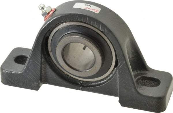 Browning - 1-1/4" ID, 6-3/4" OAL x 3-11/16" OAH Pillow Block - 3,493 Lb Static Cap, 5,782 Lb Dyn Cap, 5" Btw Mnt Hole Ctrs, 1-7/8" Base-to-Ctr Ht, Cast Iron - USA Tool & Supply