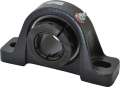 Browning - 1-1/2" ID, 7-1/8" OAL x 4" OAH Pillow Block - 4,467 Lb Static Cap, 7,340 Lb Dyn Cap, 5-3/8" Btw Mnt Hole Ctrs, 2" Base-to-Ctr Ht, Cast Iron - USA Tool & Supply