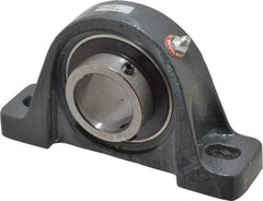 Browning - 1-11/16" ID, 7-3/8" OAL x 4-1/4" OAH Pillow Block Air Handling - 5,139 Lb Static Cap, 7,901 Lb Dyn Cap, 5-21/32" Btw Mnt Hole Ctrs, 2-1/8" Base-to-Ctr Ht, Cast Iron - USA Tool & Supply