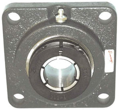 Browning - 1-1/2" ID, 5-1/8" OAL x 5-1/8" OAH 4-Bolt Flange - 4,467 Lb Static Cap, 7,340 Lb Dyn Cap, 4" Btw Mnt Hole Ctrs, Cast Iron - USA Tool & Supply