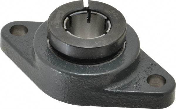 Browning - 1" ID, 4-7/8" OAL x 2-3/4" OAH 2-Bolt Flange - 1,651 Lb Static Cap, 2,801 Lb Dyn Cap, 3-57/64" Btw Mnt Hole Ctrs, Cast Iron - USA Tool & Supply