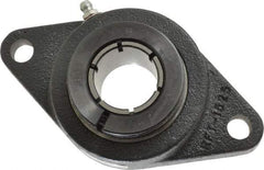 Browning - 1-3/16" ID, 5-9/16" OAL x 3-1/8" OAH 2-Bolt Flange - 2,567 Lb Static Cap, 4,381 Lb Dyn Cap, 4-19/32" Btw Mnt Hole Ctrs, Cast Iron - USA Tool & Supply