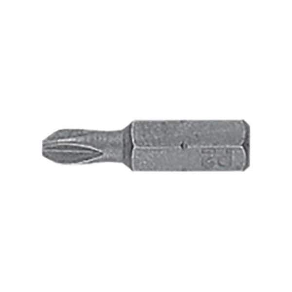 DeWALT - #2, Insert Standard Phillips Screwdriver Bit - 1/4" Drive, 1" OAL - USA Tool & Supply