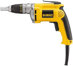 DeWALT - Pistol Grip Handle, 4,000 RPM, 81 In/Lb Torque, Electric Screwdriver - 1/4" Bit Holder, 120 Volts, 6.3 Amps - USA Tool & Supply