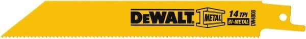 DeWALT - Bi-Metal Reciprocating Saw Blade - Straight Profile, 14 TPI, Toothed Edge - USA Tool & Supply