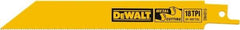 DeWALT - Bi-Metal Reciprocating Saw Blade - Straight Profile, 18 TPI, Toothed Edge - USA Tool & Supply