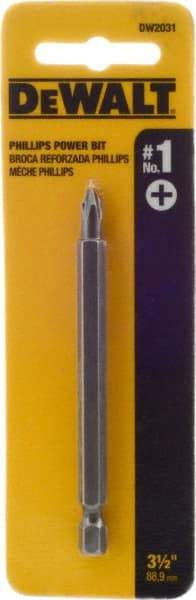 DeWALT - #1 Phillips Screwdriver Bit - 1/4" Hex Drive, 3-1/2" OAL - USA Tool & Supply