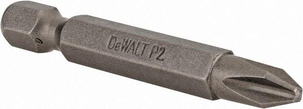 DeWALT - #2 Phillips Screwdriver Bit - 1/4" Hex Drive, 2" OAL - USA Tool & Supply