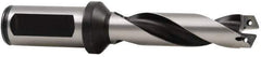 Allied Machine and Engineering - Series 0.5, 39/64 to 11/16" Diam, 3/4" Diam Straight Shank with Flange, Helical Flute Spade Drill - 7" Max Depth, 8-15/64" Body Length, 10-5/32" OAL, Long Length, Through Coolant - USA Tool & Supply