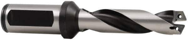 Allied Machine and Engineering - Series 2, 25 to 35mm Diam, 32mm Diam Straight Shank with Flange, Helical Flute Spade Drill - 187.3mm Max Depth, 233.8mm Body Length, 288.1mm OAL, Standard Length, Through Coolant - USA Tool & Supply