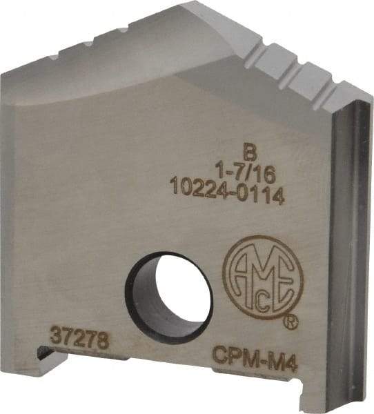 Allied Machine and Engineering - 1-7/16" Diam x 11/16" Thick, Seat Code B, 130° Included Angle Spade Drill Insert - Uncoated Powdered Metal, Powdered Metal, Series B - USA Tool & Supply