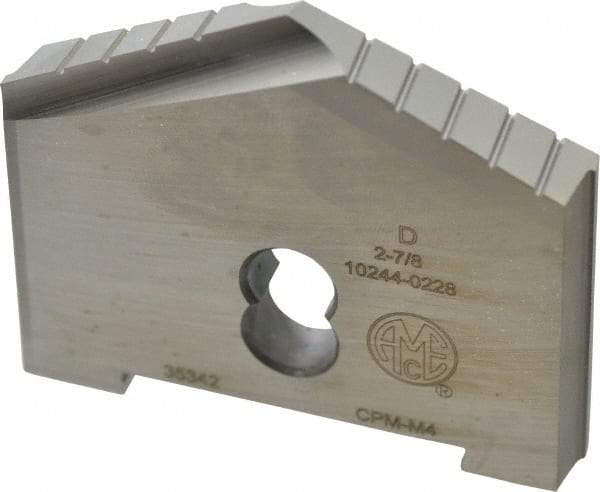Allied Machine and Engineering - 2-7/8" Diam x 3/8" Thick, Seat Code D, 130° Included Angle Spade Drill Insert - Uncoated Powdered Metal, Powdered Metal, Series D - USA Tool & Supply