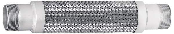 Mason Ind. - 3" Pipe, Braided Stainless Steel Single Arch Hose Pipe Expansion Joint - 24" Long, 280 Max psi, Male NPT - USA Tool & Supply