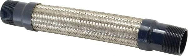 Mason Ind. - 1-1/4" Pipe, Braided Stainless Steel Single Arch Hose Pipe Expansion Joint - 12" Long, 500 Max psi, Male NPT - USA Tool & Supply