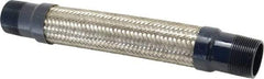 Mason Ind. - 1-1/4" Pipe, Braided Stainless Steel Single Arch Hose Pipe Expansion Joint - 12" Long, 500 Max psi, Male NPT - USA Tool & Supply