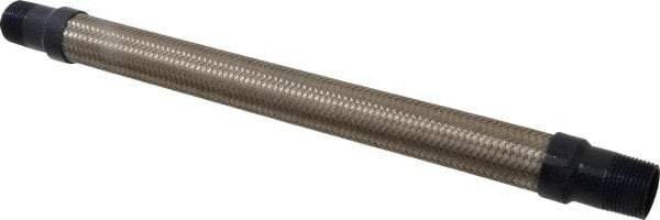 Mason Ind. - 1" Pipe, Braided Stainless Steel Single Arch Hose Pipe Expansion Joint - 18" Long, 580 Max psi, Male NPT - USA Tool & Supply