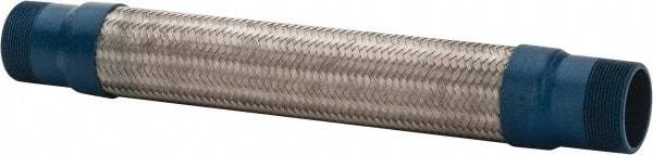 Mason Ind. - 2" Pipe, Braided Stainless Steel Single Arch Hose Pipe Expansion Joint - 18" Long, 360 Max psi, Male NPT - USA Tool & Supply