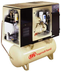 Ingersoll-Rand - 10 hp, 80 Gal Stationary Electric Rotary Screw Air Compressor - Three Phase, 150 Max psi, 34 CFM, 230 Volt - USA Tool & Supply