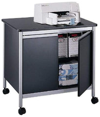 Safco - 200 Lb Capacity, 1 Shelf, 2 Door Mobile Machine Stand - 32" Wide x 24-1/2" Deep x 30-1/8" High, Steel, Black - USA Tool & Supply