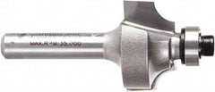 Amana Tool - 7/8" Cut Diam, 1/2" Length of Cut, 2 Flute Beading Edge Profile Router Bit - Carbide-Tipped, 1/4" Shank Diam, 2" OAL, Uncoated - USA Tool & Supply