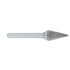 ‎SM-1 -1/4 × 1/2 LOC × 1/4 Shank × 2 OAL Pointed Tree Carbide Medium Tough Cut Burr - USA Tool & Supply