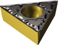 Sandvik Coromant - TCMT432 KM Grade 3210 Carbide Turning Insert - TiCN/AI2O3/TiN Finish, 60° Triangle, 1/2" Inscr Circle, 3/16" Thick, 1/32" Corner Radius - USA Tool & Supply
