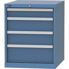 LISTA - 4 Drawer, 99 Compartment Red Steel Modular Storage Cabinet - USA Tool & Supply