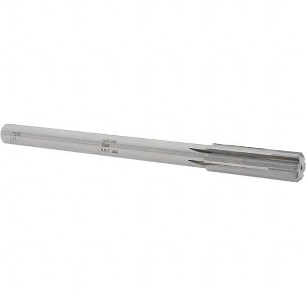 Made in USA - 0.7505" Carbide-Tipped 6 Flute Chucking Reamer - USA Tool & Supply
