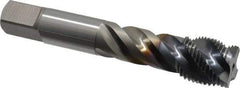 OSG - 7/8-14 UNF 4 Flute 3B Modified Bottoming Spiral Flute Tap - Vanadium High Speed Steel, TiCN Finish, 4-11/16" OAL, Right Hand Flute, Right Hand Thread, H4, Series EXOTAP VA3 - USA Tool & Supply