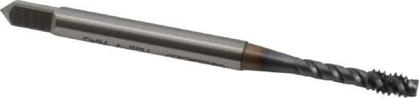 OSG - 5/8-11 UNC 4 Flute 2B Bottoming Spiral Flute Tap - Vanadium High Speed Steel, TiCN Finish, 3-13/16" OAL, Right Hand Flute, Right Hand Thread, H5, Series 303 - USA Tool & Supply