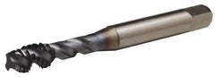 OSG - 7/8-9 UNC 4 Flute 3B Modified Bottoming Spiral Flute Tap - Vanadium High Speed Steel, TiCN Finish, 4-11/16" OAL, Right Hand Flute, Right Hand Thread, H4, Series EXOTAP VA3 - USA Tool & Supply