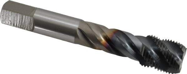 OSG - 3/4-16 UNF 4 Flute 3B Modified Bottoming Spiral Flute Tap - Vanadium High Speed Steel, TiCN Finish, 4-1/4" OAL, Right Hand Flute, Right Hand Thread, H3, Series EXOTAP VA3 - USA Tool & Supply