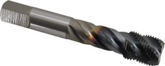 OSG - 3/4-16 UNF 4 Flute 3B Modified Bottoming Spiral Flute Tap - Vanadium High Speed Steel, TiCN Finish, 4-1/4" OAL, Right Hand Flute, Right Hand Thread, H3, Series EXOTAP VA3 - USA Tool & Supply